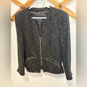 Basler brand black tweed zip jacket